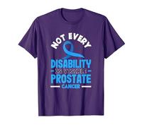 Not Every Disability is Visible Prostate Cancer T-Shirt, Men, Purple, Large