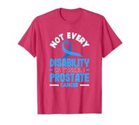 Not Every Disability is Visible Prostate Cancer T-Shirt, Men, Red Heather, Small