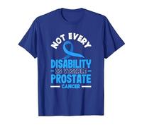 Not Every Disability is Visible Prostate Cancer T-Shirt, Men, Royal Blue, Large