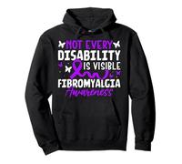 Not Every Disability Is Visible Purple Ribbon Fibromyalgia Pullover Hoodie