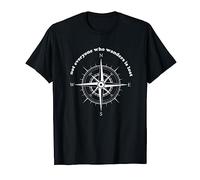 Not Everyone Who Wanders Is Lost Compass Design T-Shirt