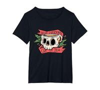 Not Everyone's Cup of Tea Skull Coffee Cup Self Care Love T-Shirt, Women's Plus, Black, 2X