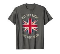 Not Far Right Just Right So Far Political Humor Conservative T-Shirt, Men, Asphalt Grey, 3X-Large