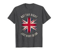 Not Far Right Just Right So Far Political Humor Conservative T-Shirt, Men, Dark Heather Grey, 5X-Large