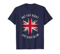 Not Far Right Just Right So Far Political Humor Conservative T-Shirt, Men, Navy Blue, 6X-Large