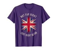 Not Far Right Just Right So Far Political Humor Conservative T-Shirt, Men, Purple, Medium
