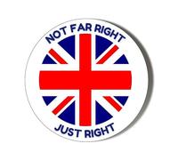 Not Far Right - Just Right - Union Jack - 6 x 87mm (3.4 inches) Stickers