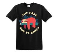 Not Fast Not Furious Funny Mens T-Shirt Joke t-Shirts Birthday Joke Top Tee (Black, 5XL)