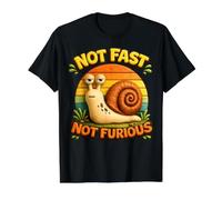 Not Fast Not Furious Funny Snail Pace - Funny Attitude Meme Value Graphic T-Shirt, Men, Black, XL