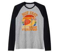 Not Fast Still Furious Snail Sunglasses Sarcastic Humor Joke Raglan Baseball Tee