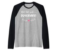 Not Fat Just Pregnant - Funny Baby Announce Pregnancy Raglan Baseball Tee