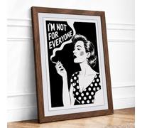 Not For Everyone Retro Framed Wall Art Print A3 Walnut