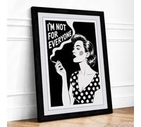 Not For Everyone Retro Framed Wall Art Print A4 Black