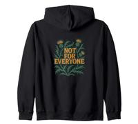 Not for Everyone Thistle Floral Design Vintage Style Zip Hoodie