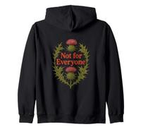 Not for Everyone Thistle Floral Design Vintage Zip Hoodie