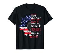 Not Fragile Like A Flower But A Bomb Sunflower USA Flag RBG T-Shirt