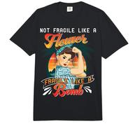 Not Fragile Like a Flower Fragile Like a Bomb Girl Feminist Comfort Colors Adult Heavyweight T-Shirt
