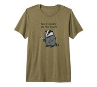 Not Friendly Badger Don't Touch Funny Grumpy Badgers Lover Premium T-Shirt