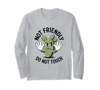 Not Friendly Do Not Touch Angry Cactus Humor Long Sleeve T-Shirt