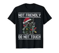 Not Friendly do not Touch, Christmas Introvert Ugly Sweater Value Graphic T-Shirt, Men, Black, M