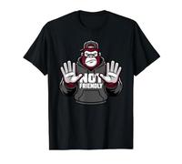 Not Friendly Gorilla Streetwear Meme Do Not Touch Monkey Value Graphic T-Shirt, Men, Black, S