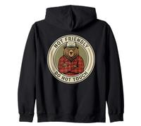 Not Friendly Leave Me Alone Bear Meme Do Not Touch Zip Hoodie