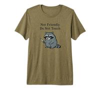 Not Friendly Raccoon Don't Touch Funny Grumpy Racoons Lover Premium T-Shirt