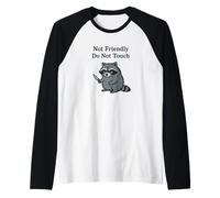 Not Friendly Raccoon Don't Touch Funny Grumpy Racoons Lover Raglan Baseball Tee