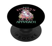 Not Friendly Unicorn Cute Introvert & Humor Lovers for Women PopSockets Adhesive PopGrip