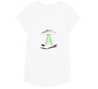 Not from Around Here: Alien Visitor Sci-Fi Humor T-Shirt, Girls, White, Large