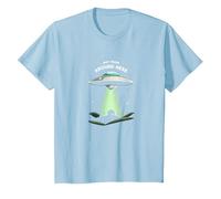 Not from Around Here: Alien Visitor Sci-Fi Humor T-Shirt, Kids, Baby Blue, 4 Years