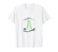 Not from Around Here: Alien Visitor Sci-Fi Humor T-Shirt, Men, White, L