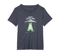 Not from Around Here: Alien Visitor Sci-Fi Humor T-Shirt, Women's Plus, Heather Blue, 3X