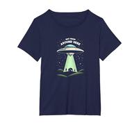 Not from Around Here: Alien Visitor Sci-Fi Humor T-Shirt, Women's Plus, Navy, 5X