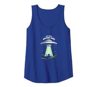 Not from Around Here: Alien Visitor Sci-Fi Humor Tank Top, Women, Royal Blue, S