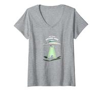 Not from Around Here: Alien Visitor Sci-Fi Humor V-Neck T-Shirt, Women, Heather Grey, XL