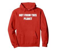 Not From This Planet Pullover Hoodie, Adult Unisex, Red, S