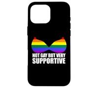 NOT GAY BUT VERY SUPPORTIVE LGBT Straight Ally Bra Meme Case for iPhone 16 Pro Max