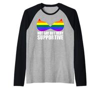 NOT Gay BUT Very Supportive LGBT Straight Ally Bra Meme Raglan Baseball Tee