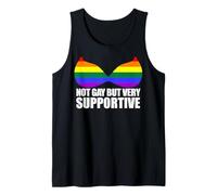 NOT Gay BUT Very Supportive LGBT Straight Ally Bra Meme Tank Top