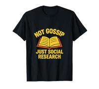 Not Gossip Just Social Research Open Book Graphic Yellow Red T-Shirt