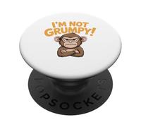 Not Grumpy Cute Monkey Funny Design for Kids and Adults PopSockets Adhesive PopGrip