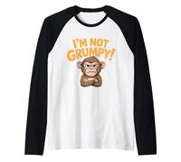 Not Grumpy Cute Monkey Funny Design for Kids and Adults Raglan Baseball Tee
