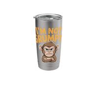 Not Grumpy Cute Monkey Funny Design for Kids and Adults Stainless Steel Insulated Tumbler
