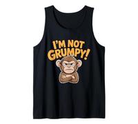 Not Grumpy Cute Monkey Funny Design for Kids and Adults Tank Top