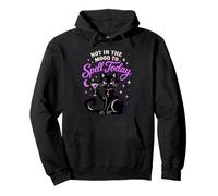Not in the Mood to Spell Today Black Cat Witchy Humor Pullover Hoodie