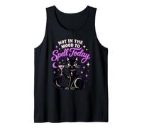 Not in the Mood to Spell Today Black Cat Witchy Humor Tank Top