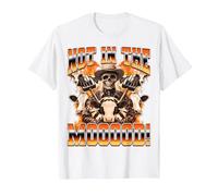 Not in The Mooood! Cow Farmer Cow Farming Cattle Dairy 90s T-Shirt, Men, White, Medium