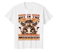 Not in The Mooood! Cow Farmer Cow Farming Cattle Dairy 90s T-Shirt, Youth, White, Large