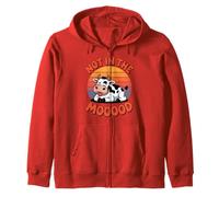 Not In The Moooood Funny Cow Animal Humor Men Women Kids Zip Hoodie